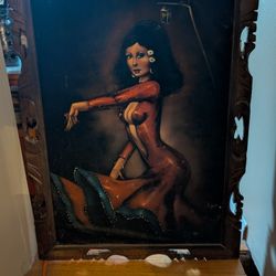 Vintage Oil Painting Spanish Dancer