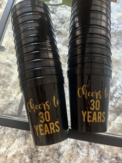 “cheers To 30 Years” Birthday Or Anniversary Plastic Party Cups X22 $10