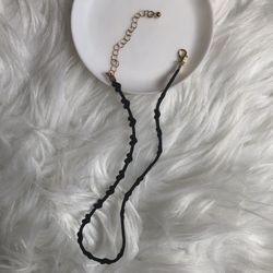 Black mini hearts felt choker necklace