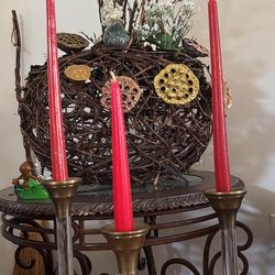 vintage lucite brass candlestick holders - 1970s mid century modern decor