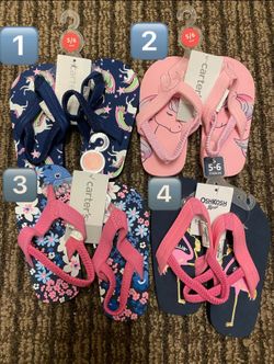 * Brand New * Carter’s Girls’ Toddler Size S (5/6) Flip Flops ☀️