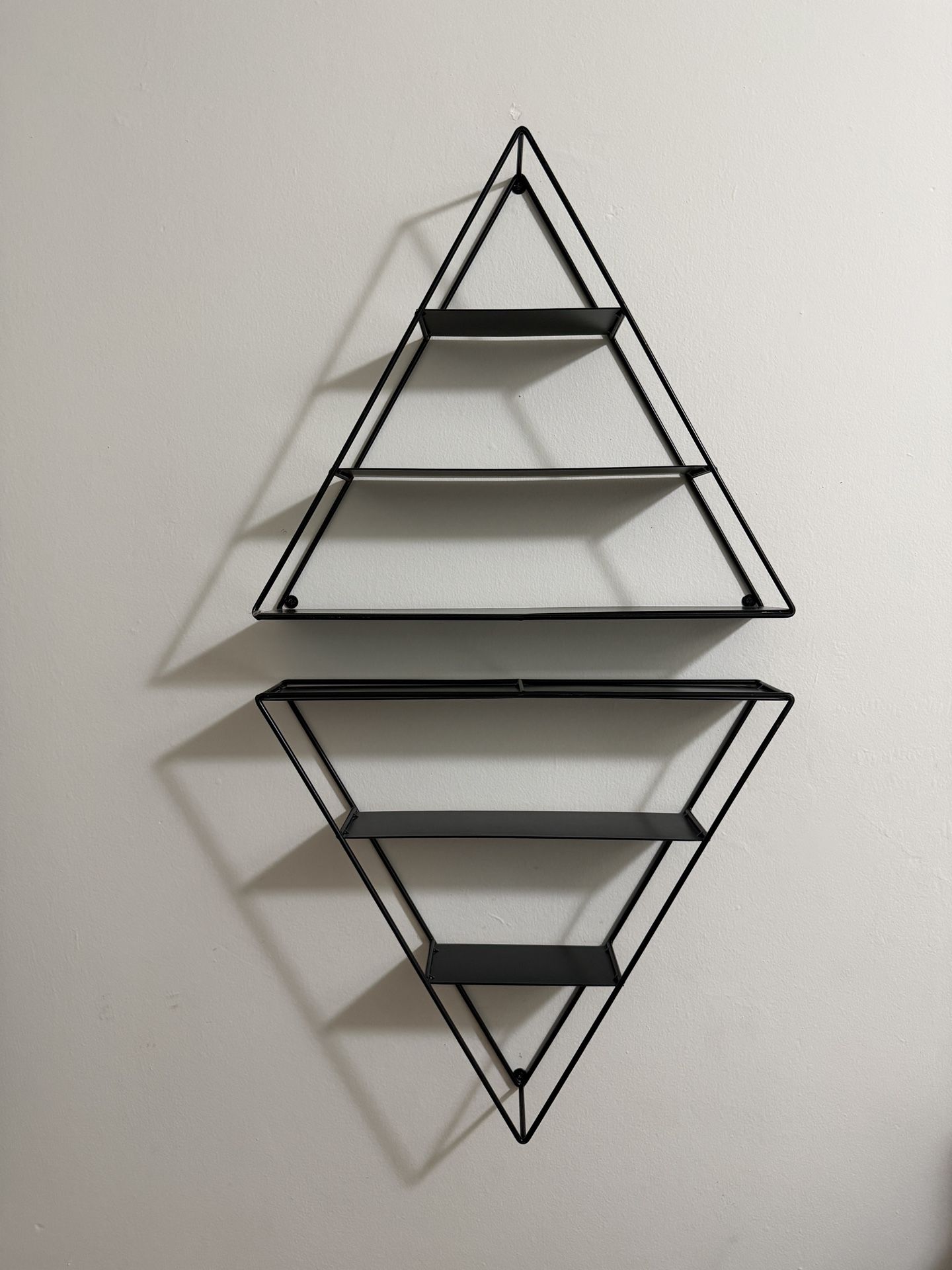 Two Triangle Floating Shelves With Screws