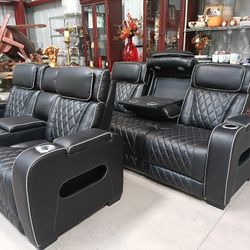 Theater Style Living Room Sets, Sofas, Couches, Recliners And More!