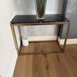 Black Marble Side Table 