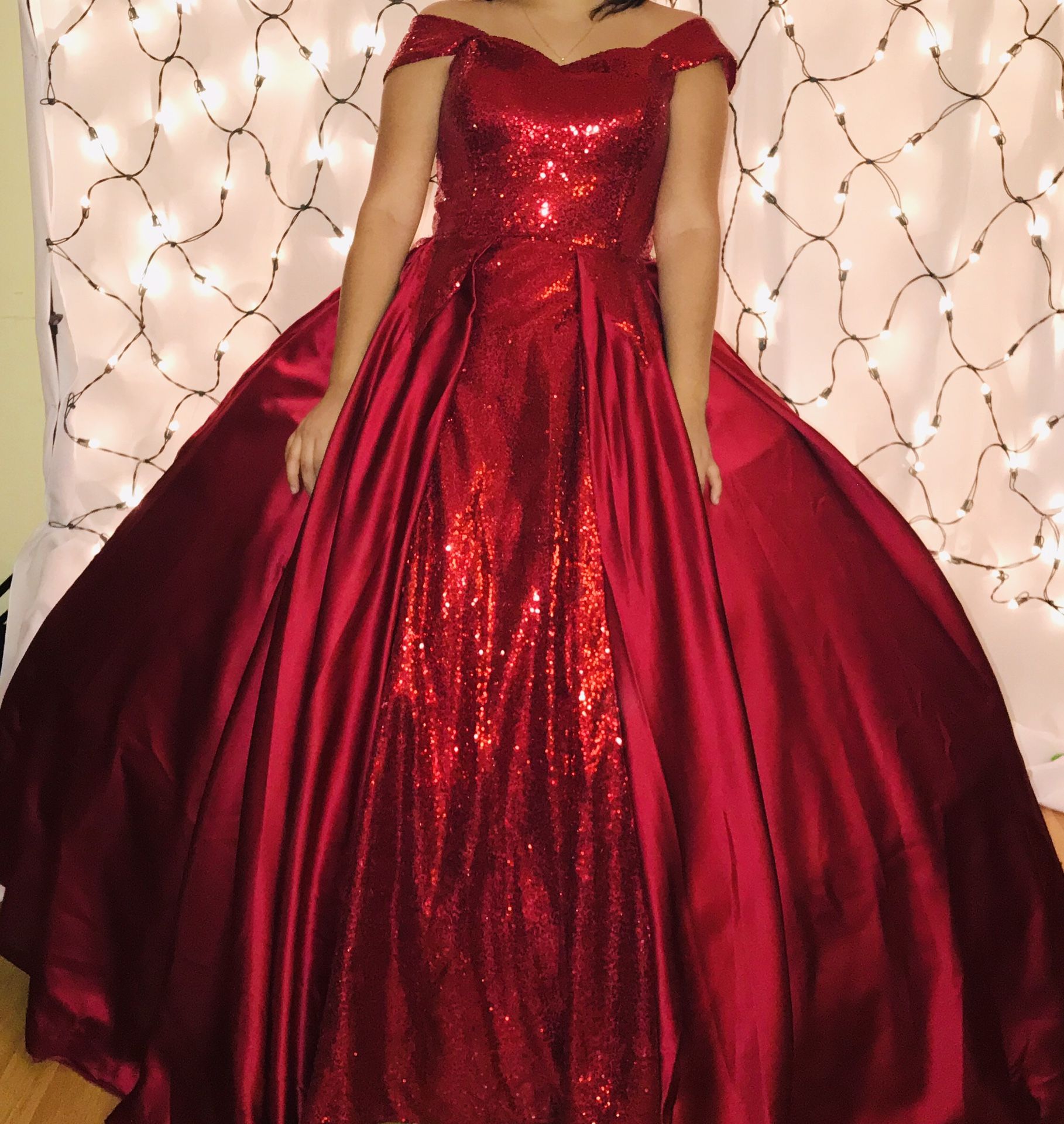 Burgundy Ball gown size 6