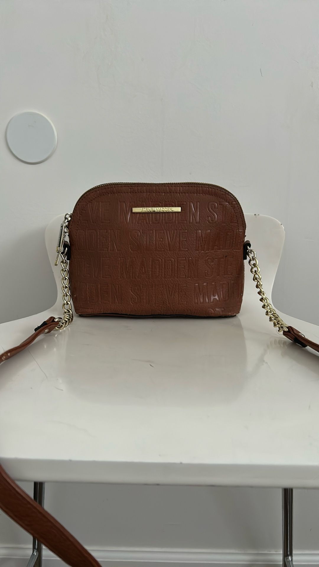 Steve Madden Brown Croc- Embossed Crossbody Bag