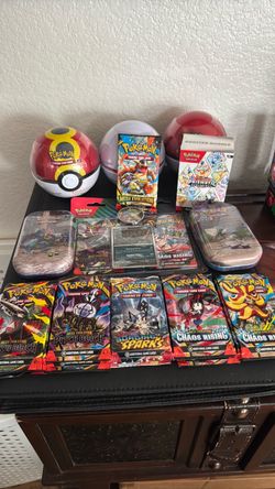 Pokemon cards and tins