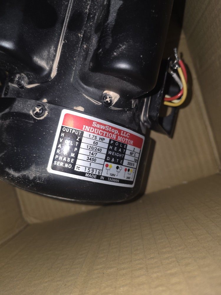Sawstop 1.75 Hp Motor And Contact Box