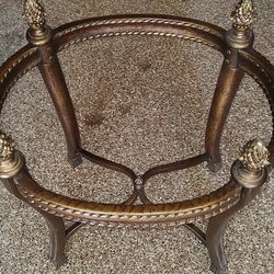 Pair Of Oval Glass Top Tables