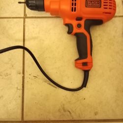Black +Decker Drill With Cord 