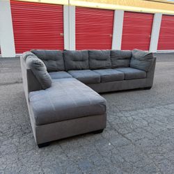 Grey 2 Piece L Shape Sectional Sofa