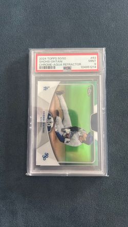 2024 Topps 50/50 Shohei Ohtani Chrome-Aqua Refractor PSA 9