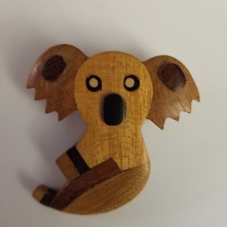 Wooden Koala Bear Pin