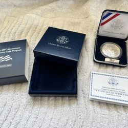 Jamestown 400th Anniversary 1(contact info removed) Commemorative Proof 90% Silver Dollar COA