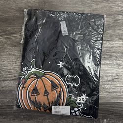 Women’s Unique Vintage Trick or Treat Black Shirt 2XL Halloween 