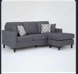 L Shaped Sofa Blue Gray