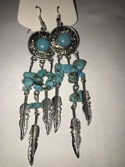 Silver and turquoise earrings