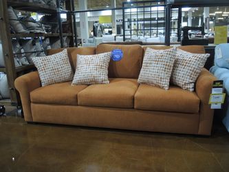 Jonathan Louis Fletcher Roll Arm Queen Sleeper Sofa - Rust | Pull-Out Couch | Hide-A-Bed
