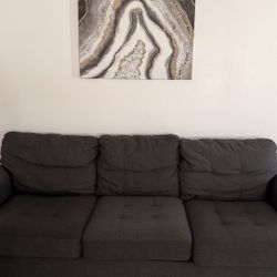 Used Sofa Love Seat Coffee Table And Two Side Tables Includes Two Touch Lamps 