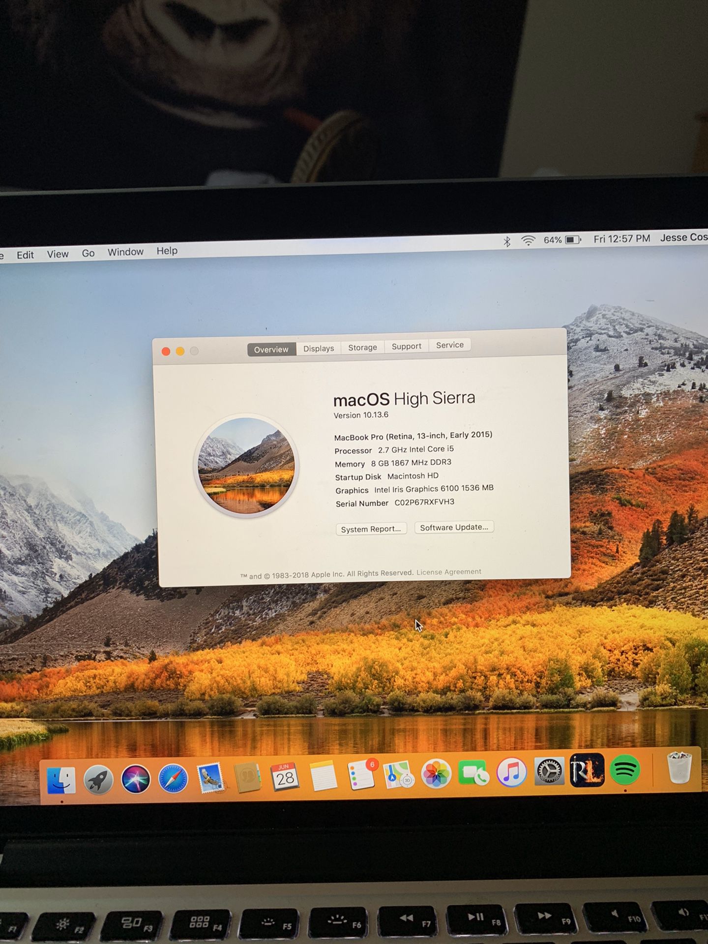 MacBook Pro Retina Early 2015 model 13.3”