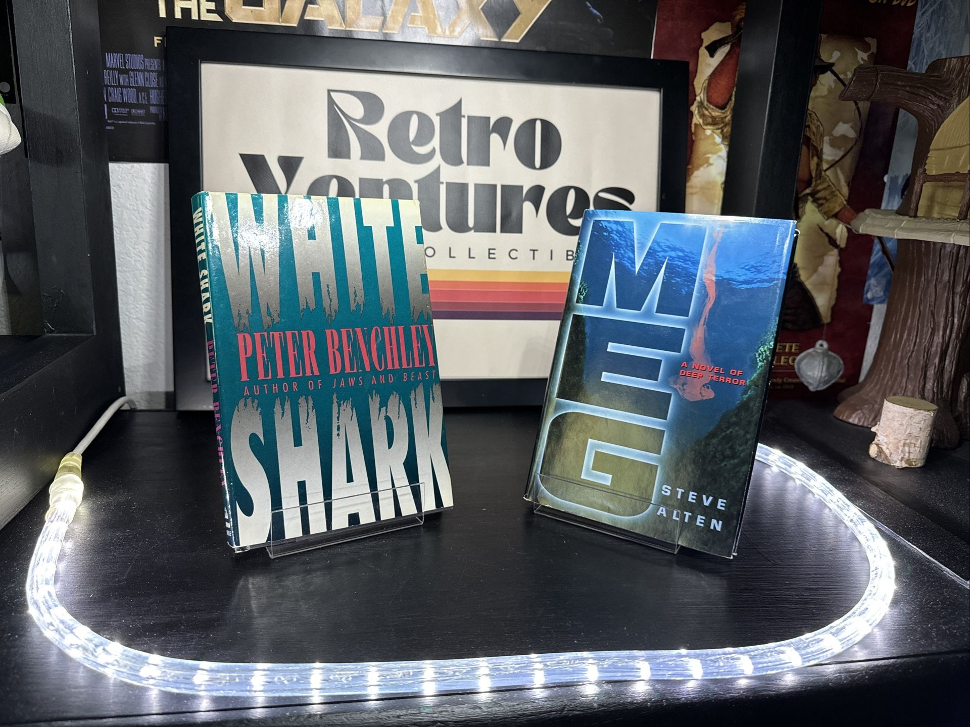 Meg A Novel of Deep Terror Steve Alten Hardcover DJ 1997 w White Shark 1994 VG