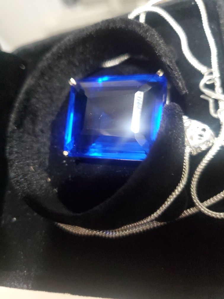 Certified Blue Sapphire Pendant Impressive Size 96.5 Ct