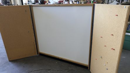 Cabinet Enclosed Whiteboard And Corkboard