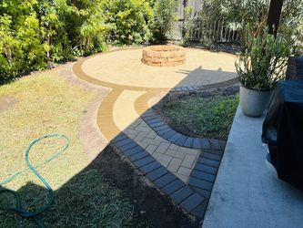 Modern Patio , Fire Pit And Pergola