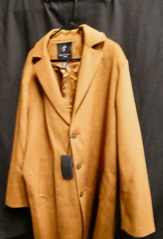 Shaquille O’Neal XLG Big & Tall Men’s Long Wool Blend Coat 2XLT Black