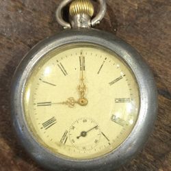 Antique Friede Pocket Watch With Silver Case