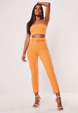 NEW ORANGE BELTED PANTS