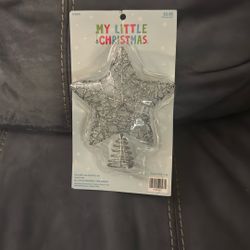 New Hobby Lobby My Little Christmas Silver Glitter Star Small Tree Topper