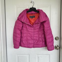 EDDIE BAUER BRIGHT PINK GOOSE DOWN PUFFER JACKET SIZE PXS