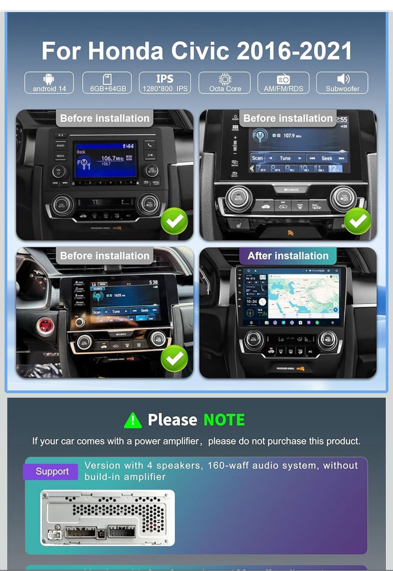 Android Apple CarPlay Rear Camera Radio