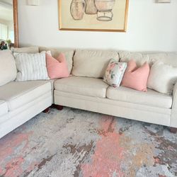 Sectional Cream Couch and Loveseat