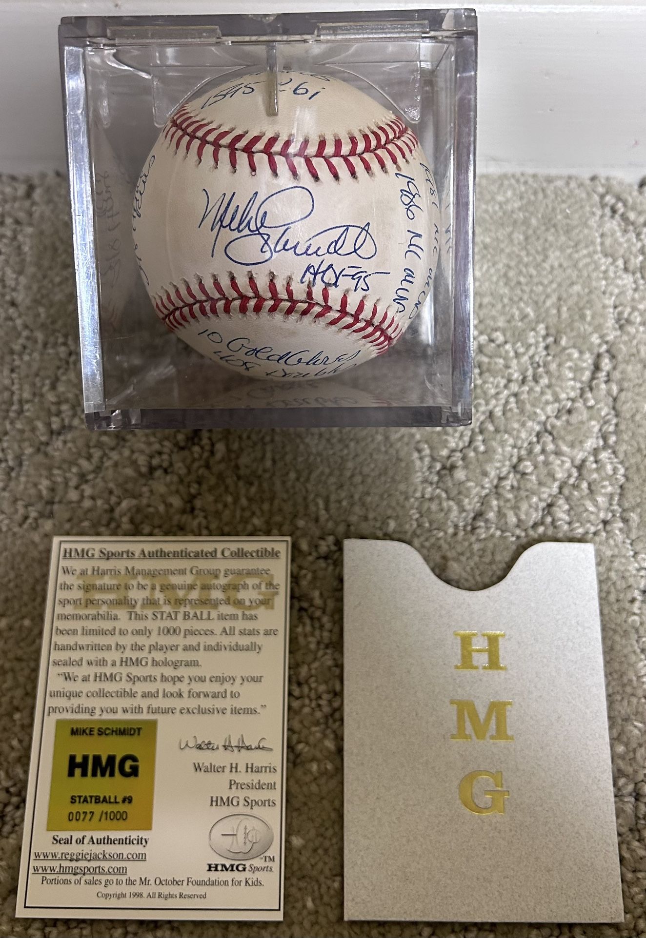 Mike Schmidt Signed Heavily Inscribed Baseball With COA