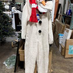 Arvilhill Men's 2 Pcs Christmas Snowman Santa Onesie Fleece Holiday Funny Classic Xmas Costume