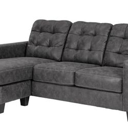 Venaldi Gunmetal Reversible Sofa Chaise (Sofa, loveseat, Sectional options