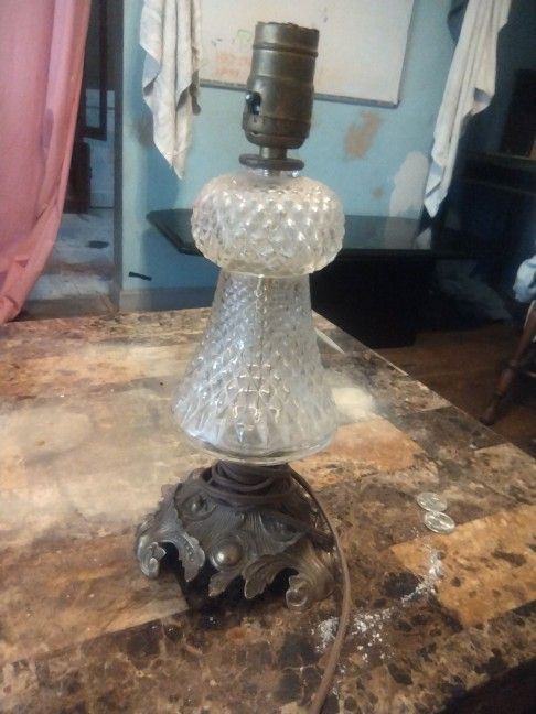 Vintage Glass Table Lamp 