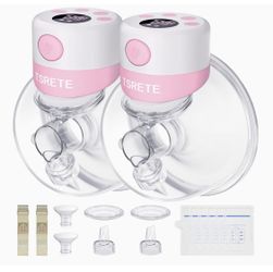 TSRETE Extractor de leche doble portátil, sacaleches eléctricos manos libres con 2 modos, 9 niveles, pantalla LCD, función de memoria, extractor de le