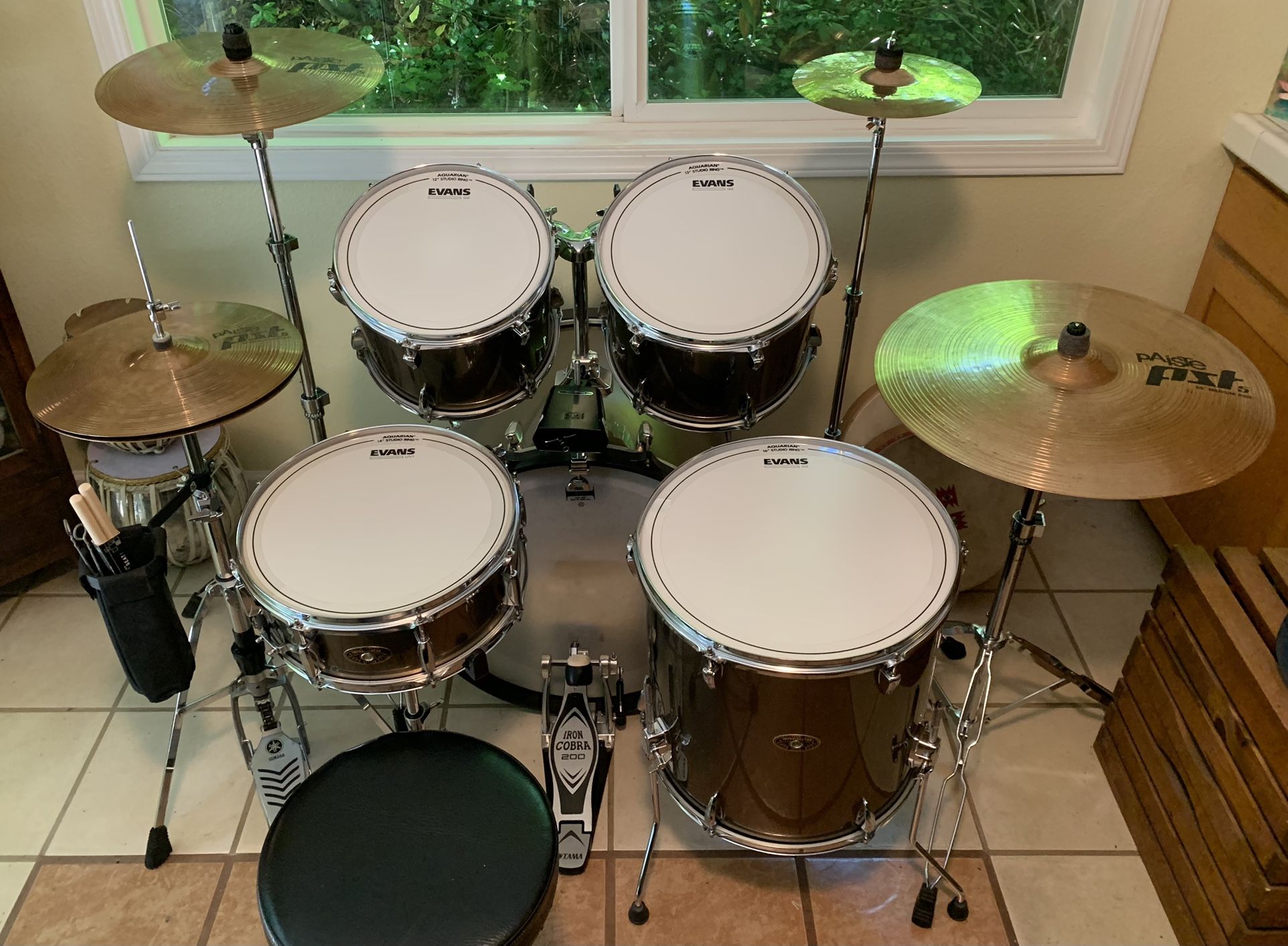 Complete Tama Imperialstar Drum Set, Cymbals