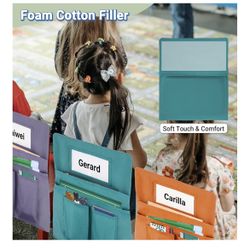 24 Pack Chair Pockets for Classrooms, 20 x 17 Inch Classroom Chair Pockets with Name Slots and Tags, Chair Pockets for Kindergarten, School, Home, Off