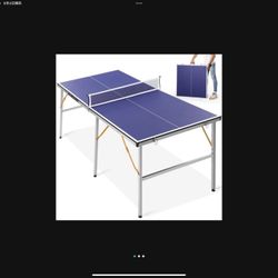 MaxKare Mid-Size Ping Pong Table Table Tennis Table with 2 Paddles and 3 Balls, Multi-Use Foldable Table