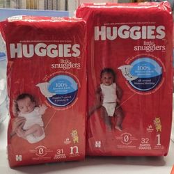 Huggies Little Snugglers, Newborn & Size 1 Packages of Diapers 