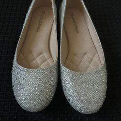 New Silver Shoes With Rhinestones 