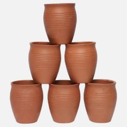 Traditional Handmade Tea/Coffee Cup Terracotta Clay Kullad Set of 6