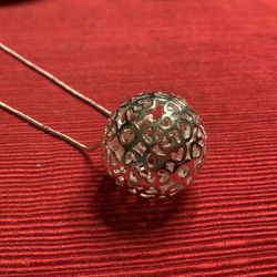 Silver Plated “ Heart Ball” Necklace And Earrings Set