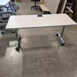61″ office corporate Training Table W/ Silver Legs & Power