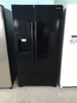 Black Samsung Counter Depth Refrigerator With 120 Day Warranty