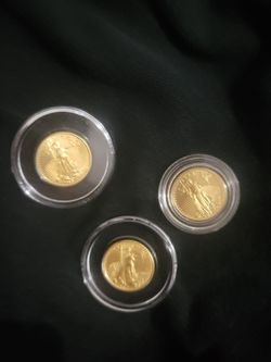 (3)  22K 1/10 Ounce Liberty Gold Coins